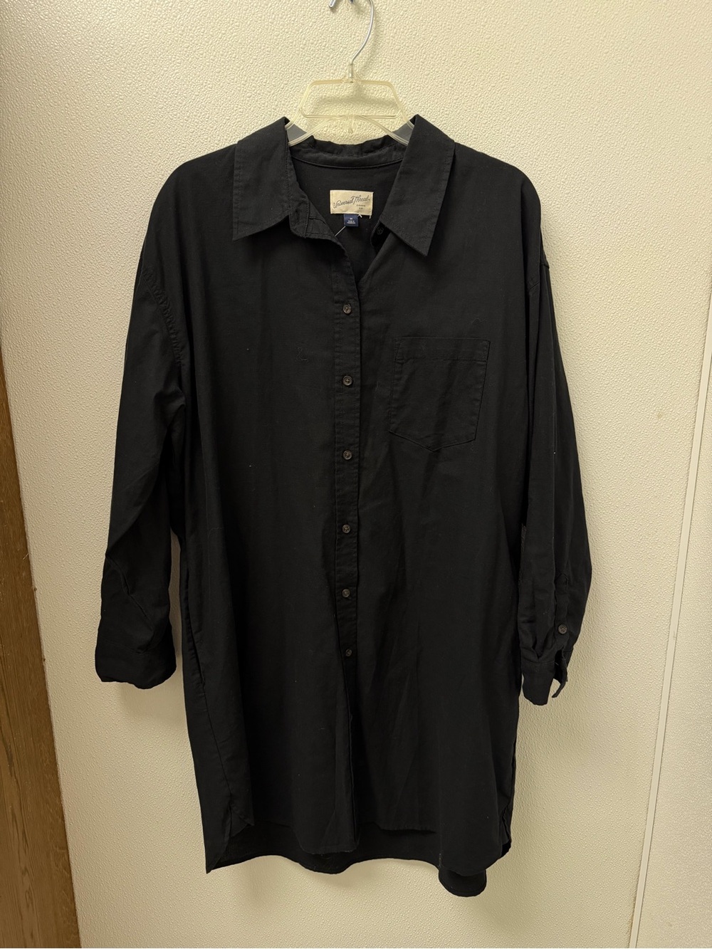 Universal Thread Black Longline Button-Front Tunic